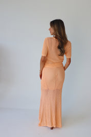 Luxe Crochet Short Sleeve in Melon