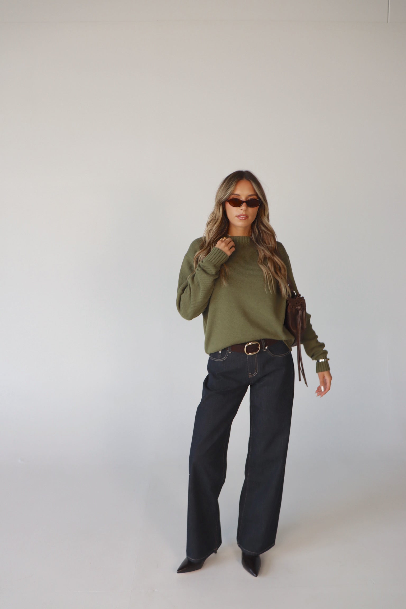 Lenny Relaxed Sweater in Vintage Olive