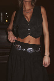 Western Silver Concho Disc Belt