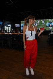 Nebraska Football Halter Top in White