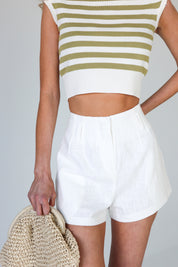 Tori High Waisted Linen Short