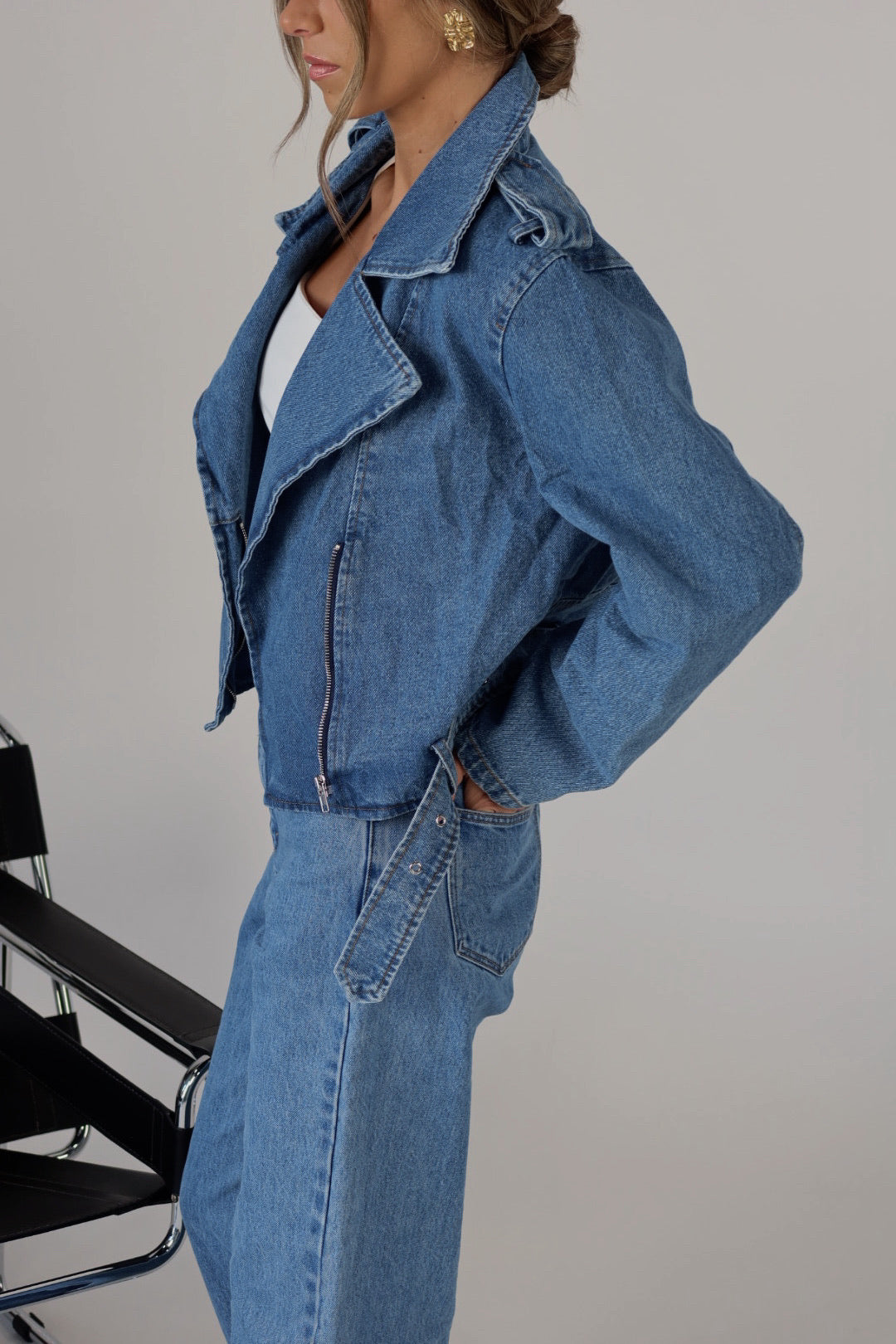 Zayla Zip-Up Denim Jacket