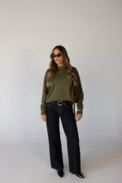 Lenny Relaxed Sweater in Vintage Olive