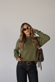 Lenny Relaxed Sweater in Vintage Olive