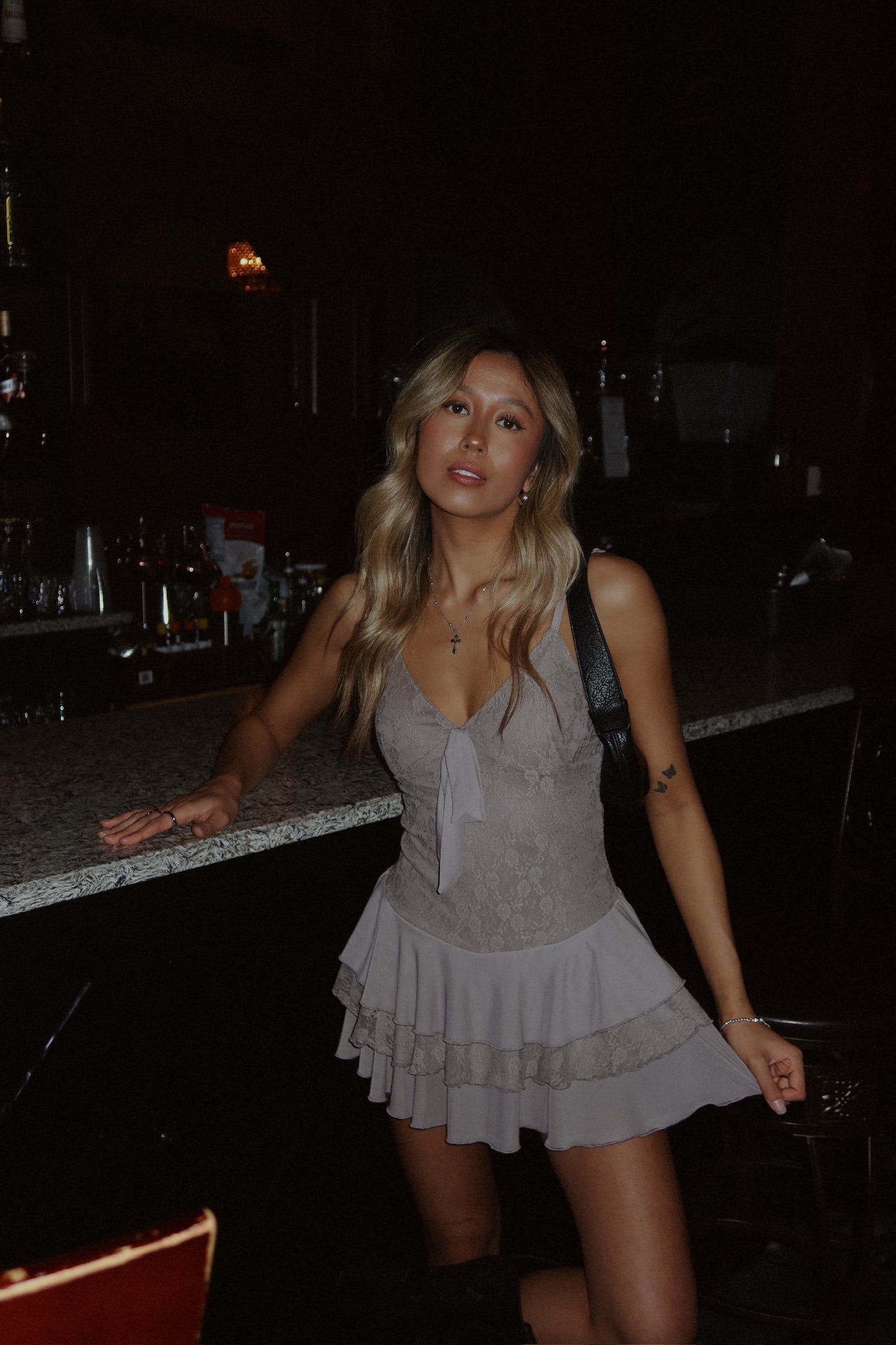 Amberlyn Lace Ruffled Romper