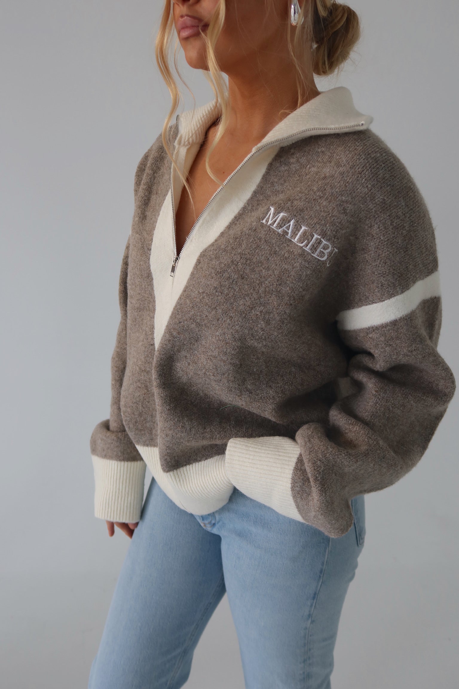 Malibu Sweater Zip-Up Cardigan