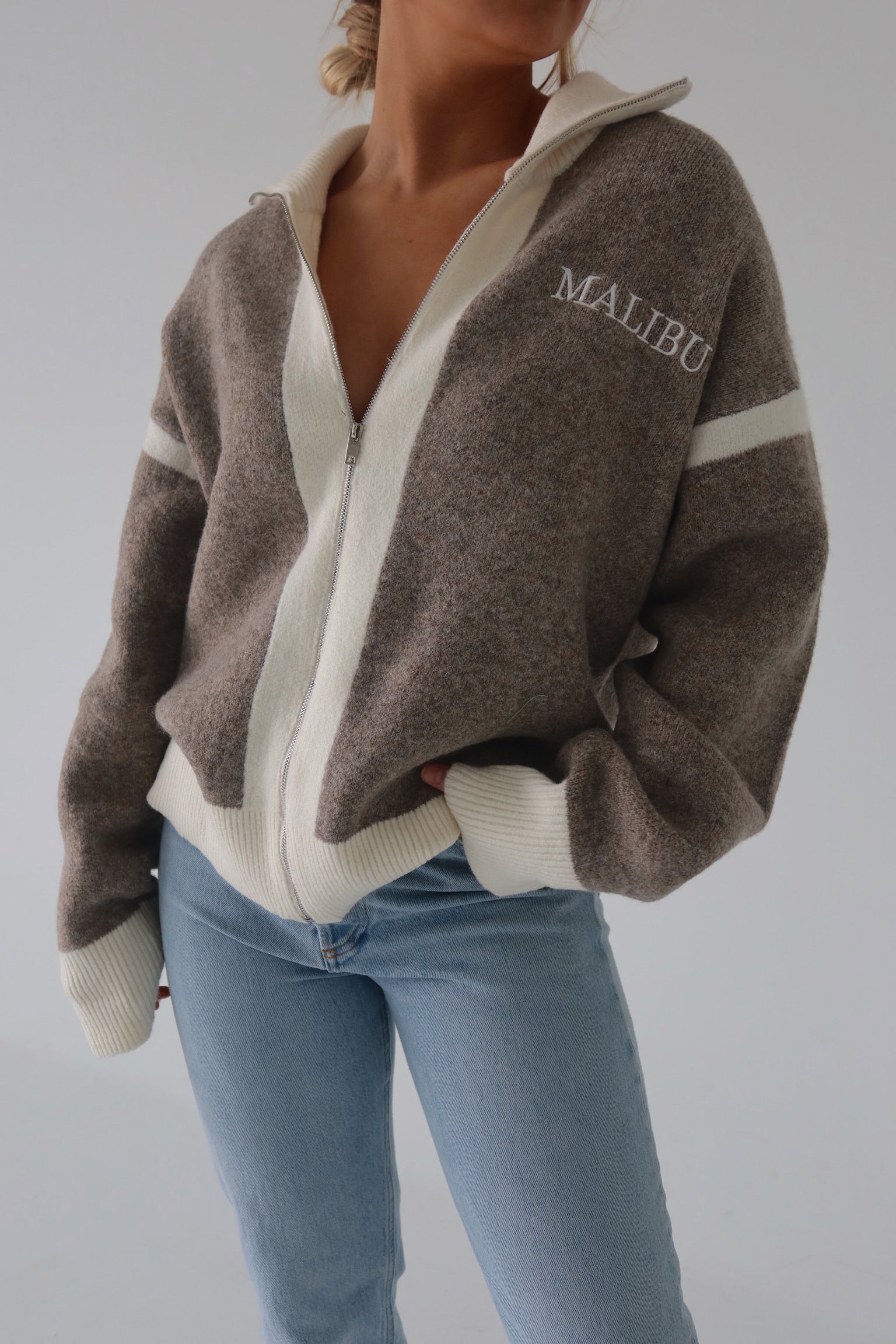 Malibu Sweater Zip-Up Cardigan