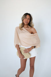 White Linen Blend Mini Skort