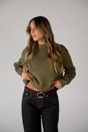 Lenny Relaxed Sweater in Vintage Olive
