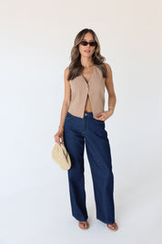 Wyatt Button Front Top