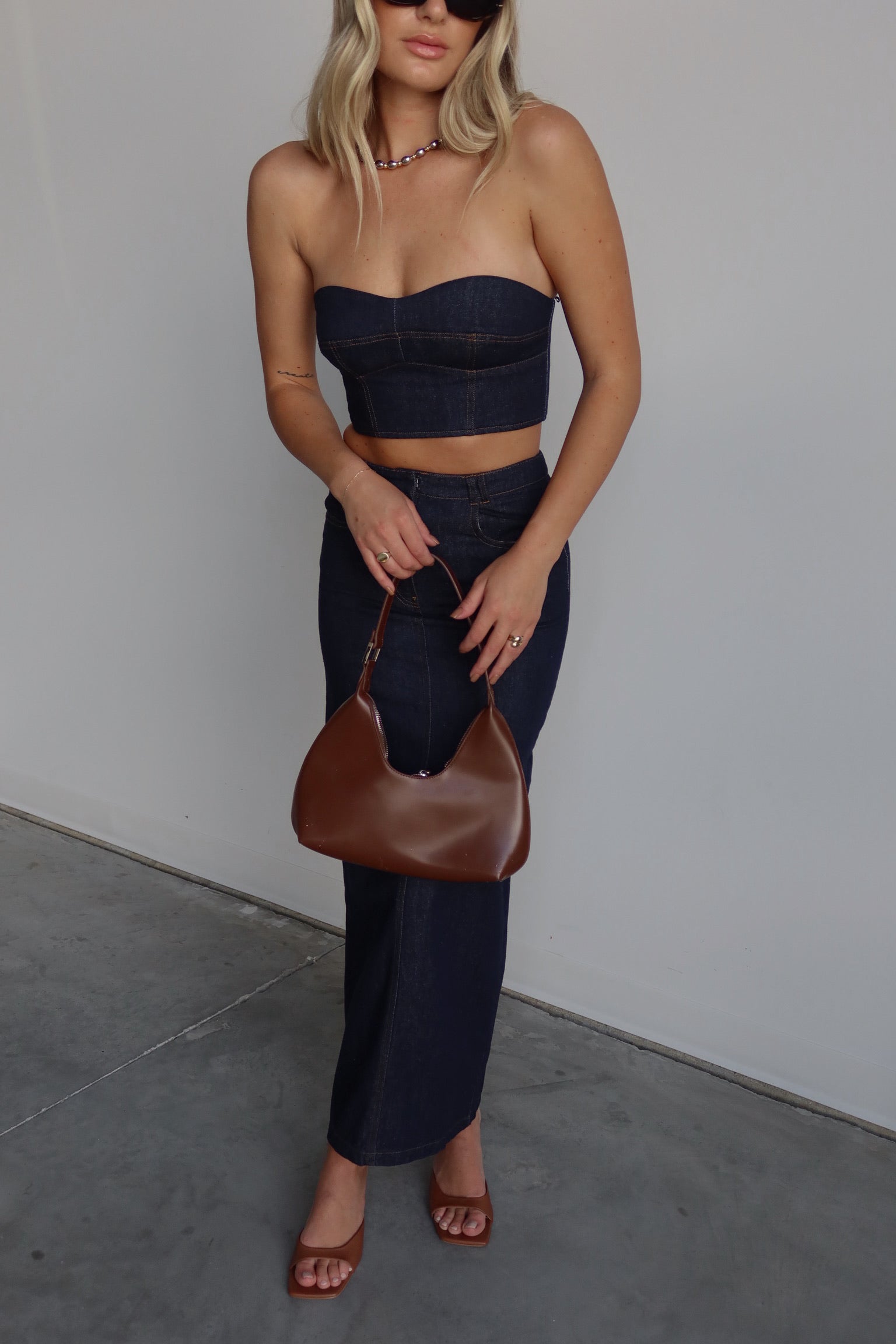 Justyn Denim Bandeau Top