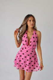 Imali Halter Cowl Mini Dress