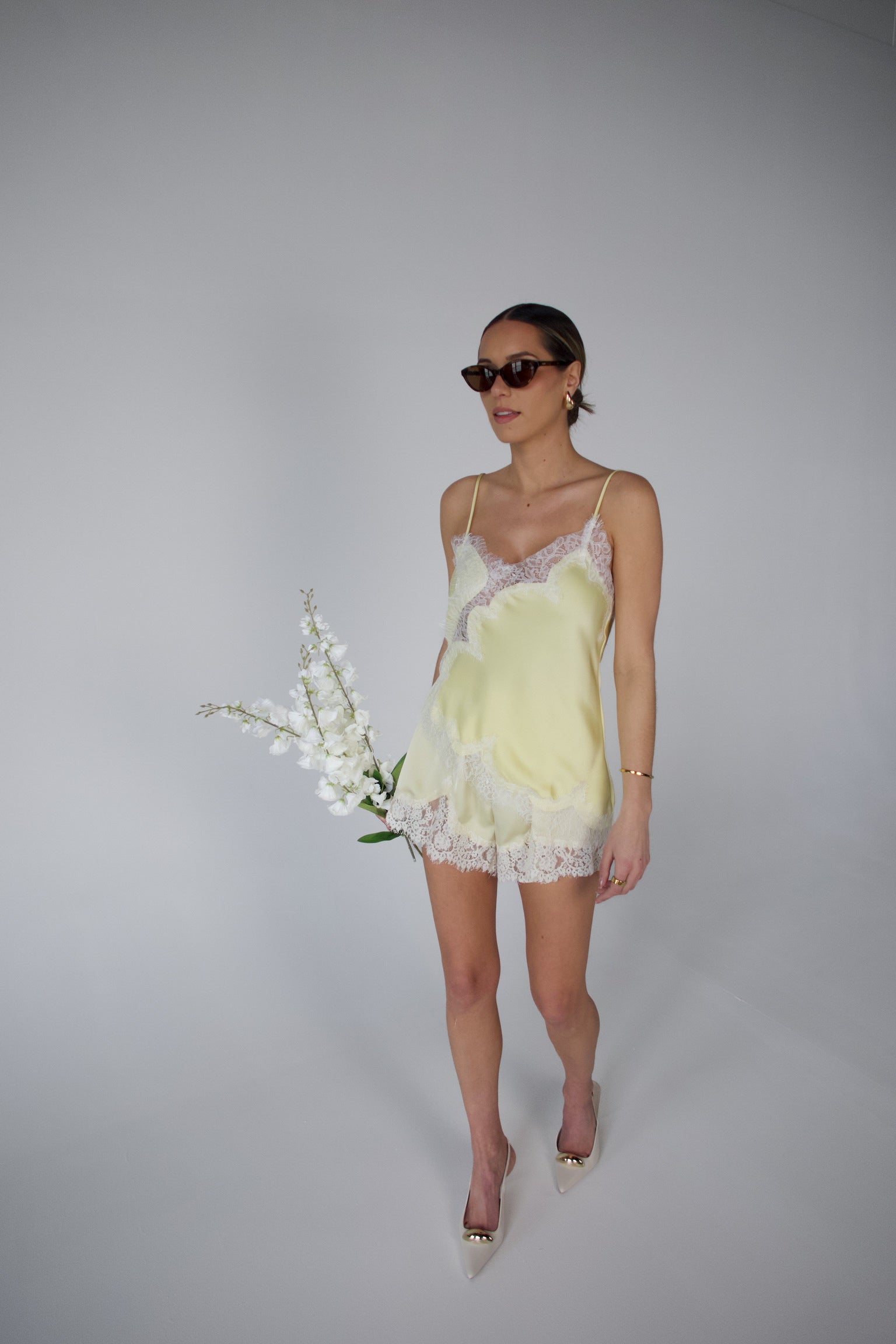 Bella Yellow Satin Camisole