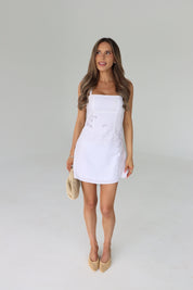 Charlotte Bloom White Mini Dress