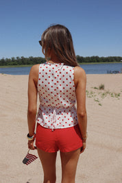Red Linen Short