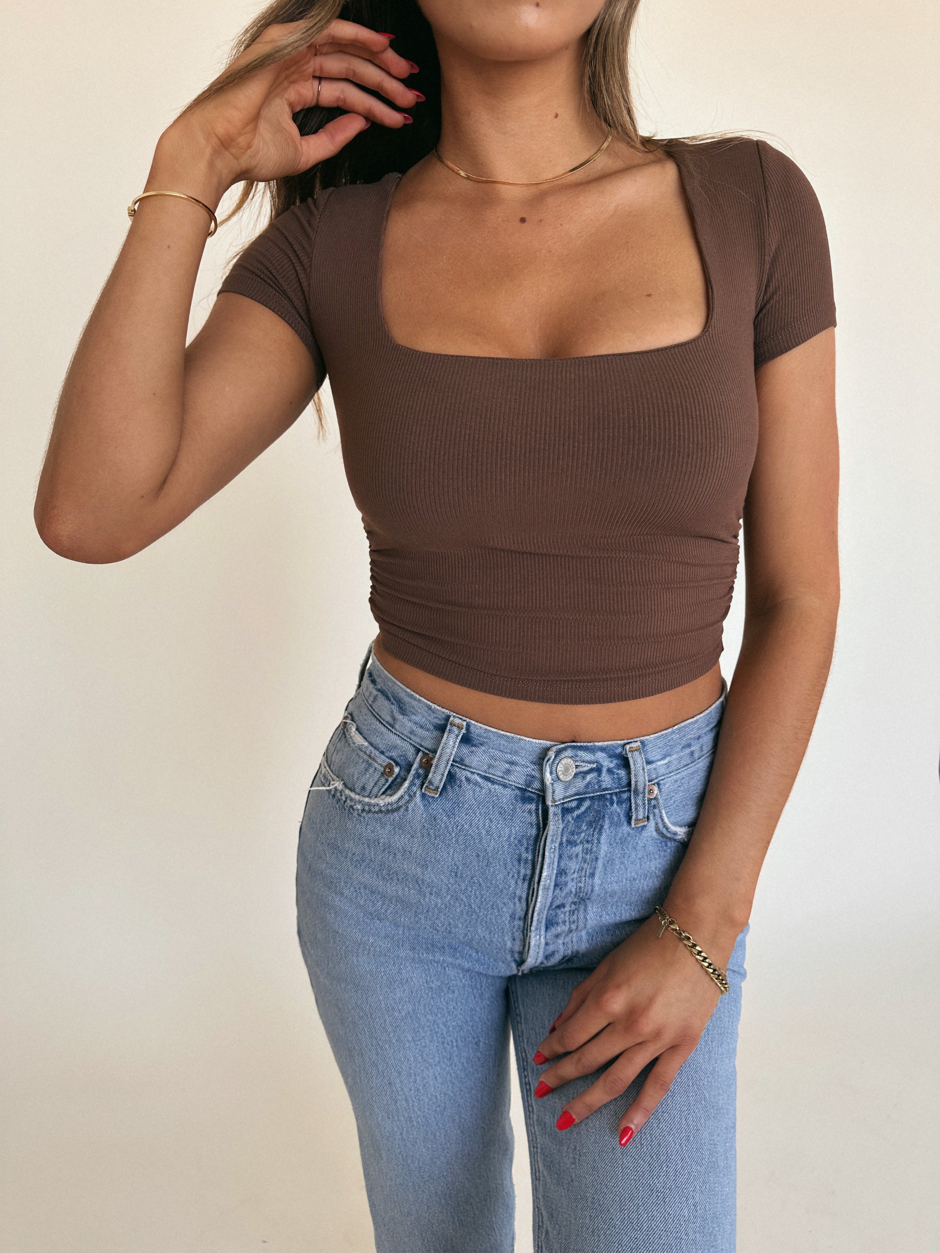 Holly Square Neck Crop Tee