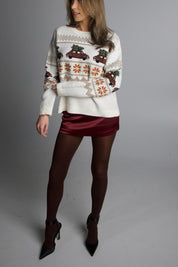 Bordeaux Satin Mini Skirt