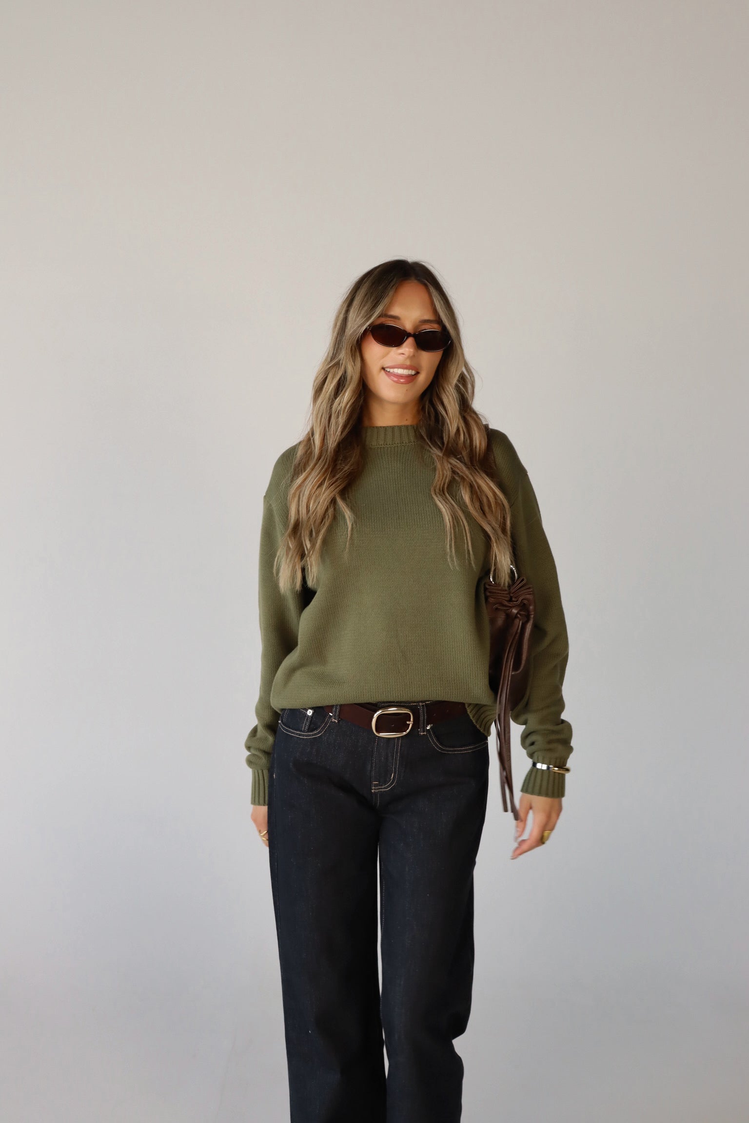 Lenny Relaxed Sweater in Vintage Olive