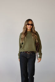 Lenny Relaxed Sweater in Vintage Olive