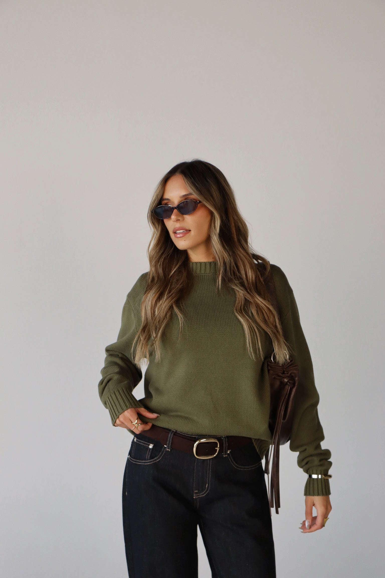 Lenny Relaxed Sweater in Vintage Olive