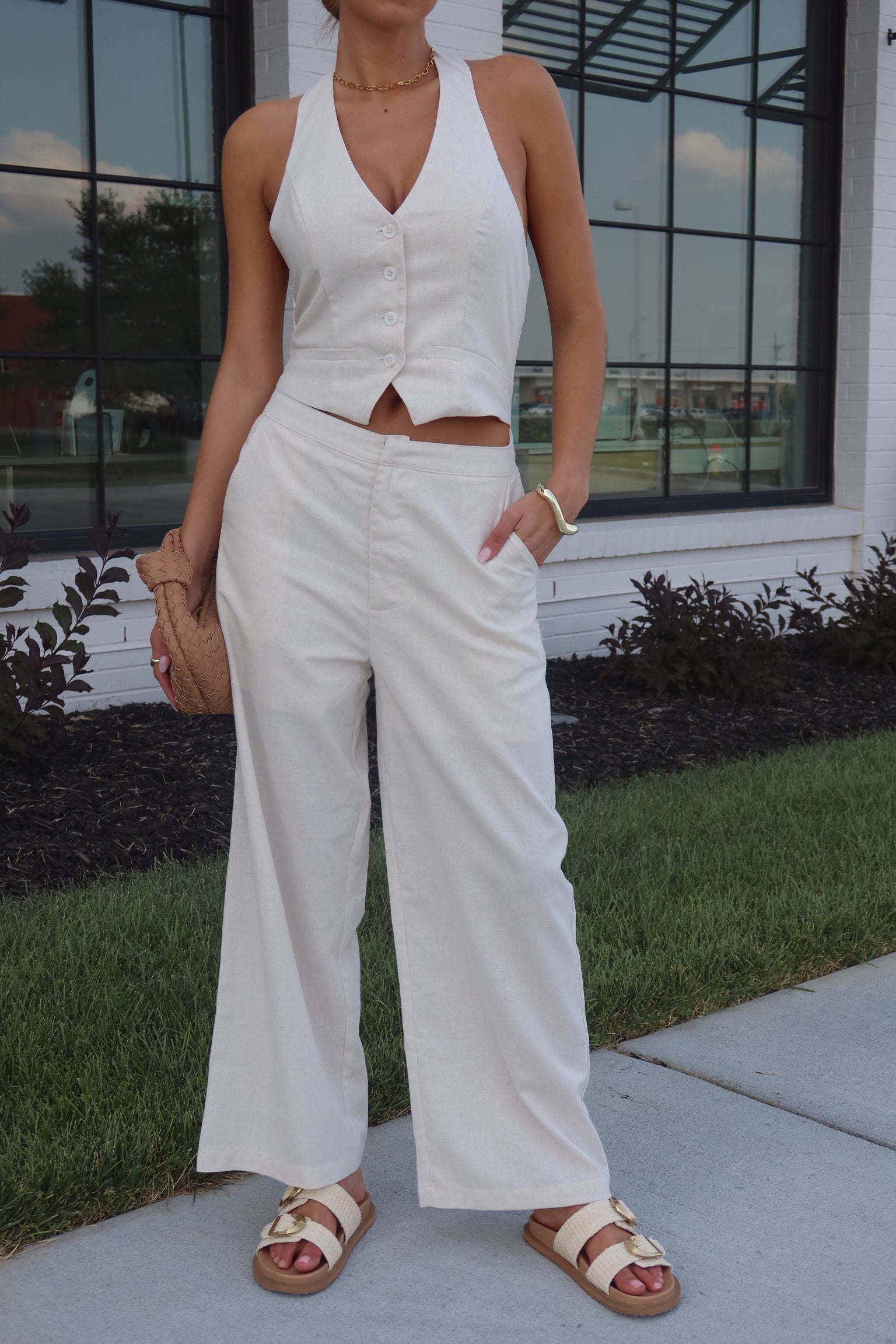 Jael Linen Wide Leg Jumpsuit