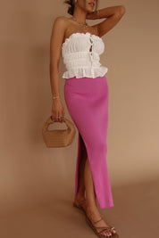 RESTOCKED : Orchid Ribbed Midi Skirt