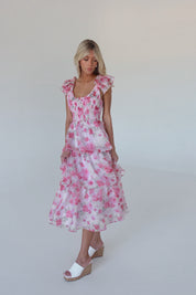 RESTOCKED :Livia Tiered Organza Midi Dress