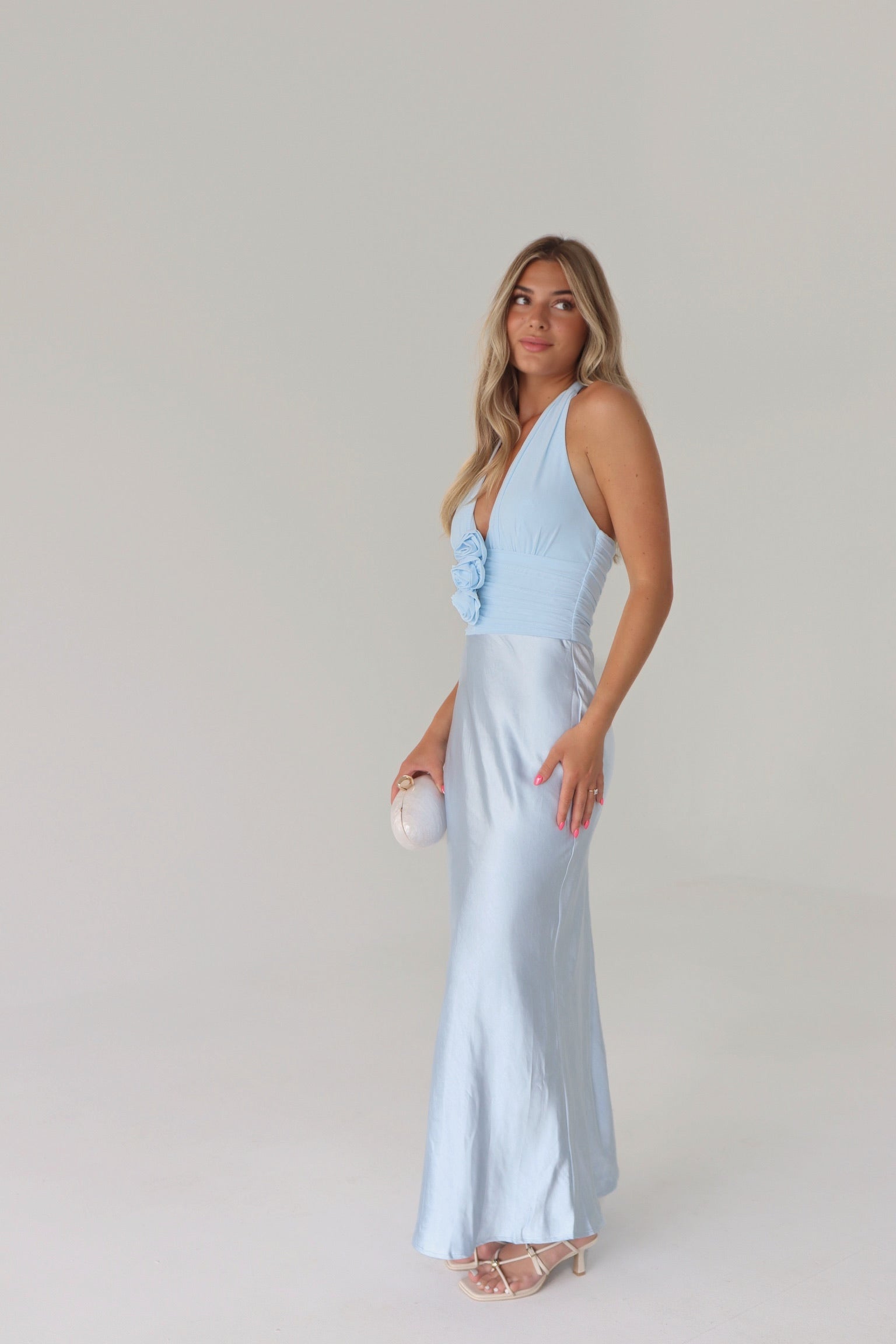 Veronika Ice Blue Maxi Dress