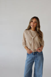 Tied Up Beige Sweater