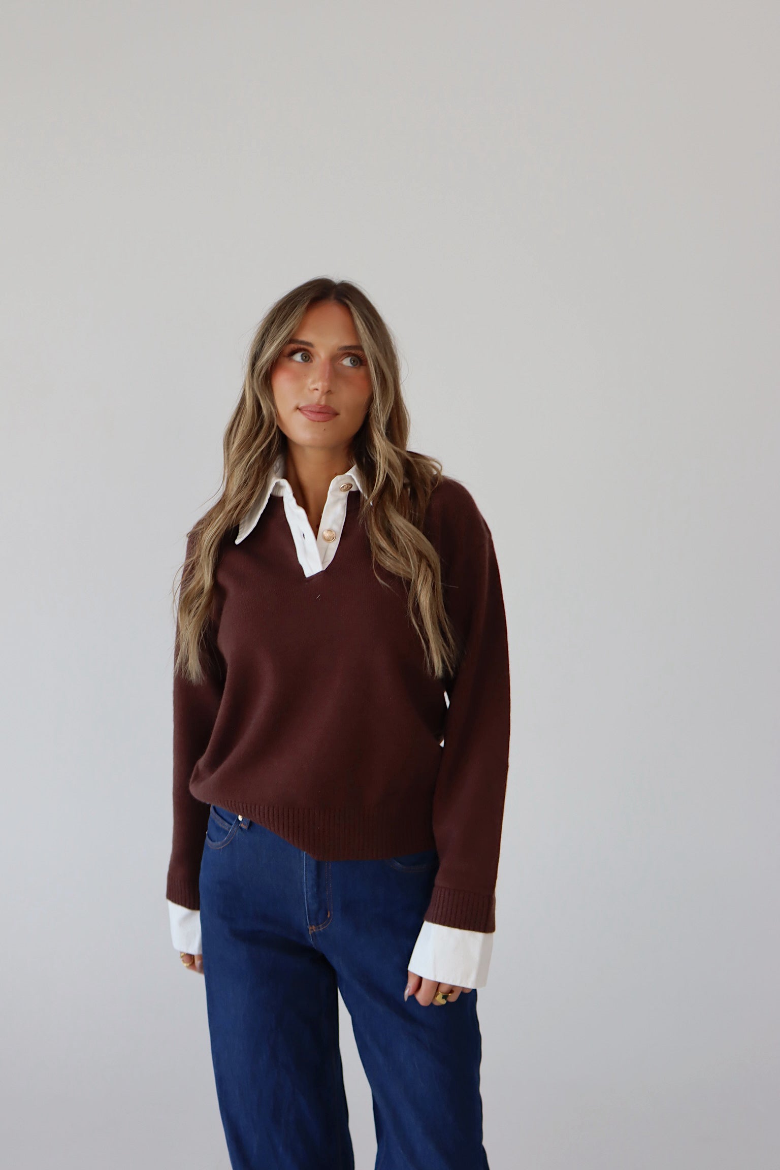 Alexia Collared Contrast Sweater