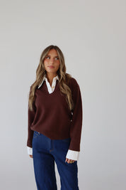 Alexia Collared Contrast Sweater