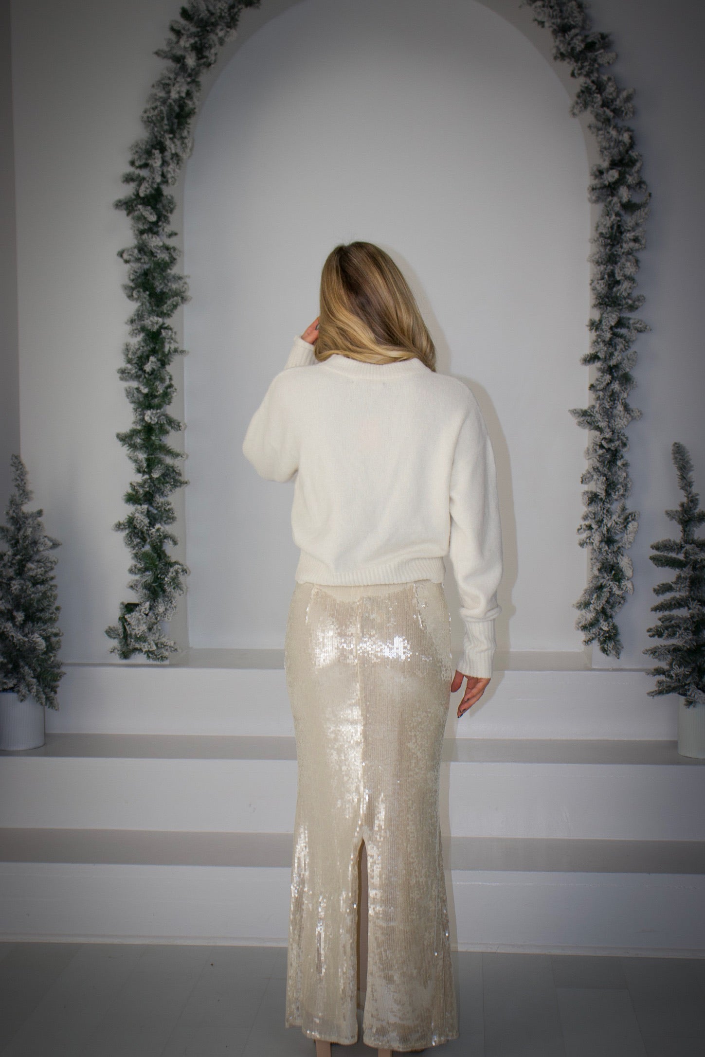 Champagne Hour Sequin Maxi Skirt