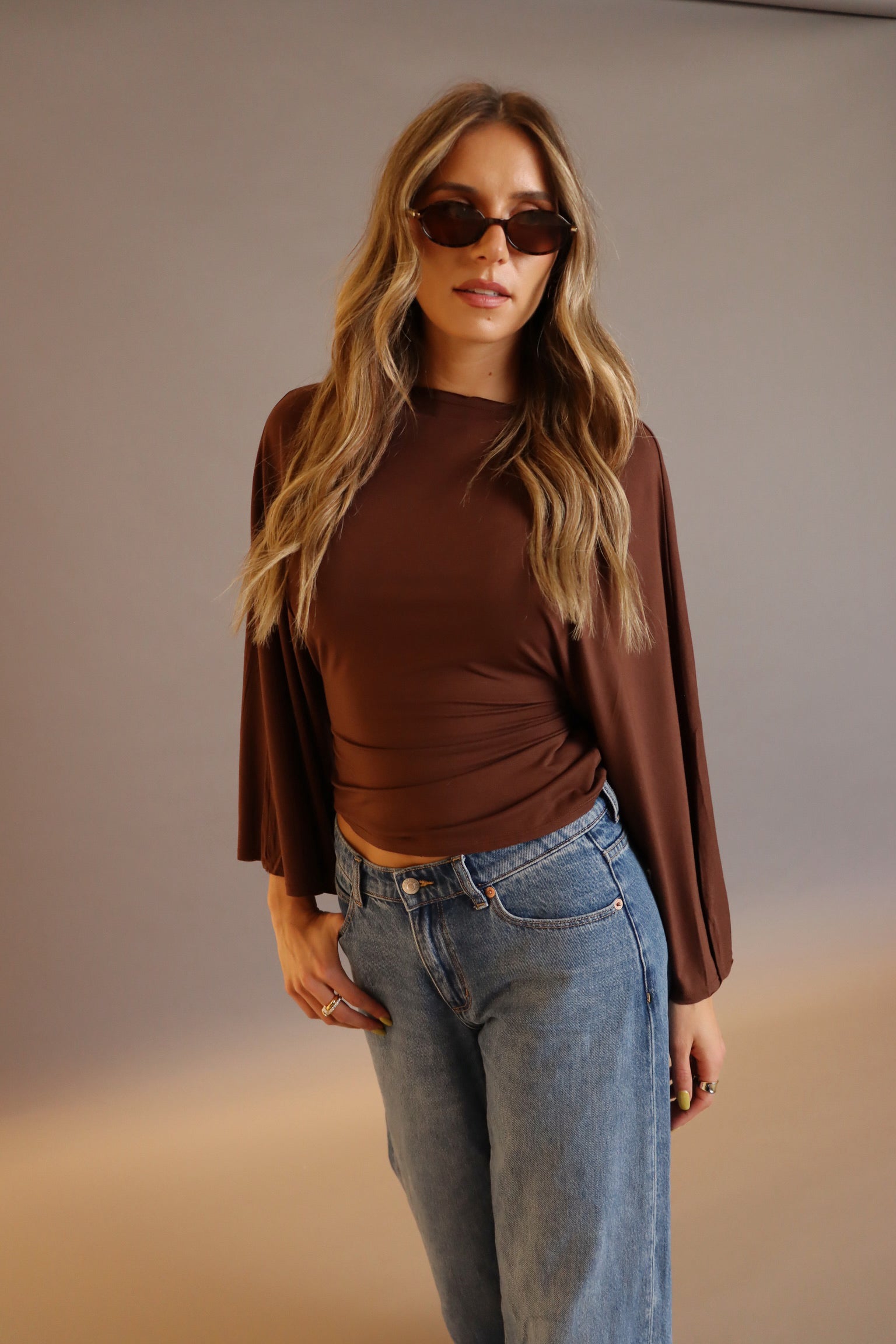 Emme Back-Tie Dolman Sleeve Top