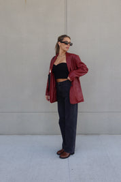 Gianna Boxy Pleather Blazer