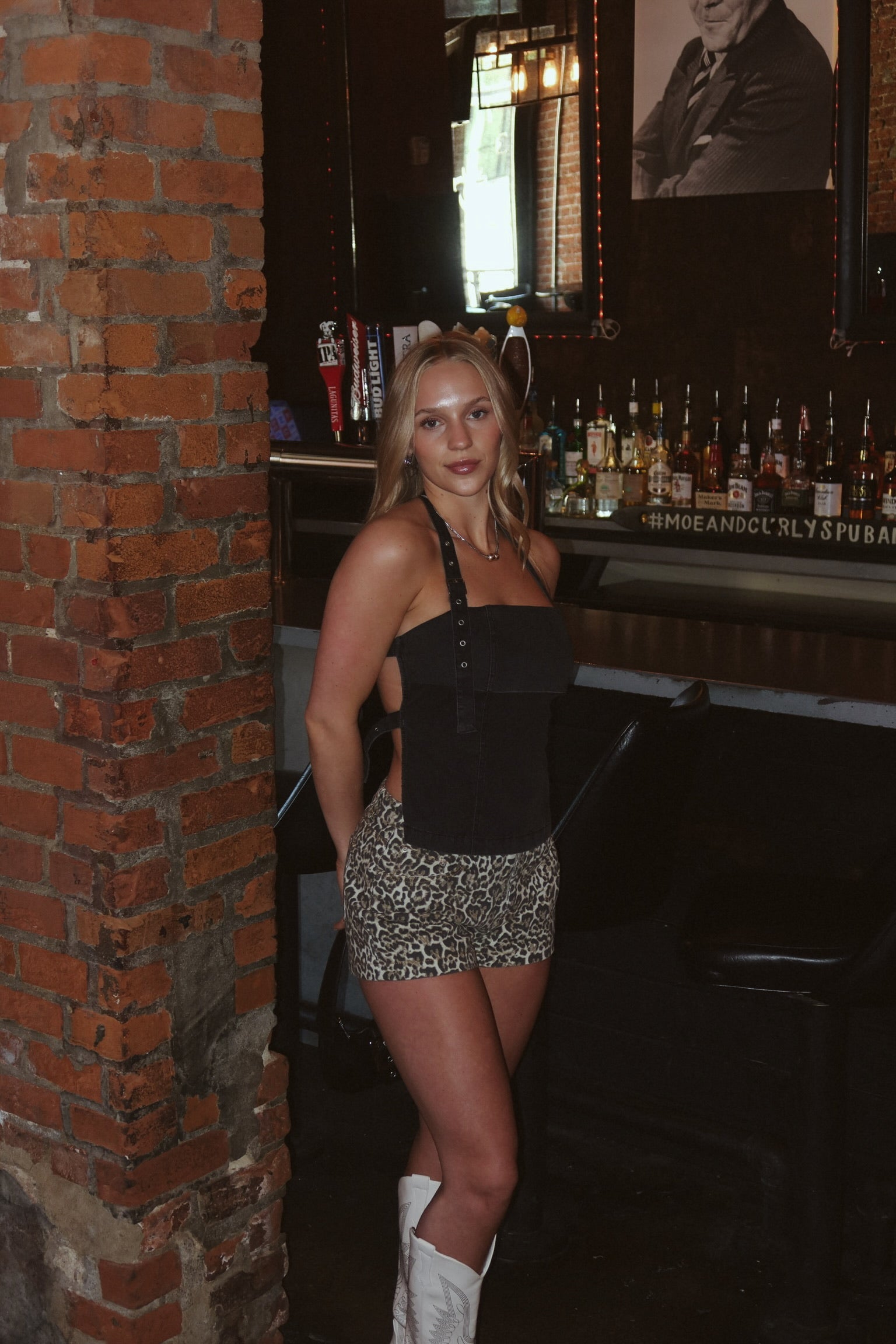 Wren Denim Halter Top In Black