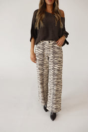 Tiger Print Barrel Jean