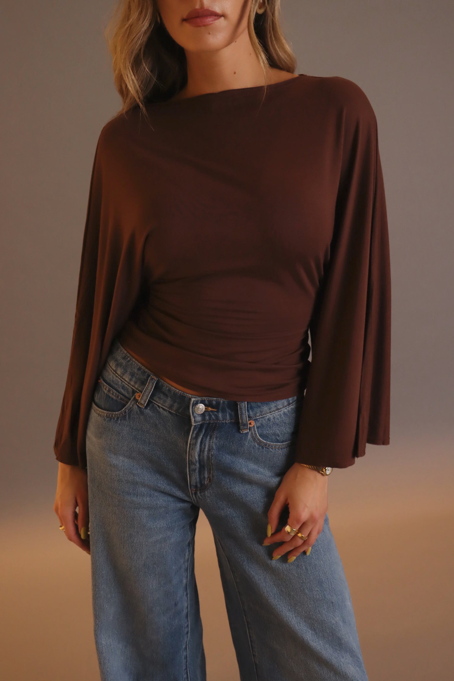 Emme Back-Tie Dolman Sleeve Top