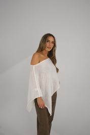 Iris Ivory Knit Poncho
