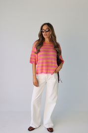 Tessa Striped Knit Short Sleeve