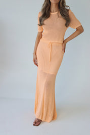 Luxe Crochet Short Sleeve in Melon