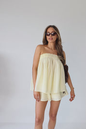 Lydia Light Yellow Short Set