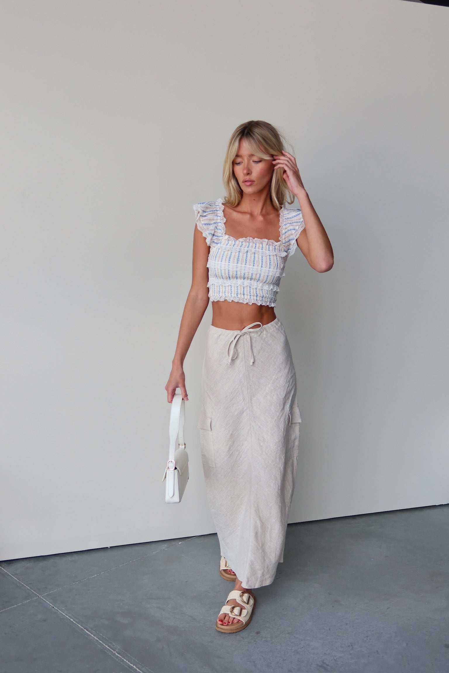 Gabrielle Smocked Cropped Top