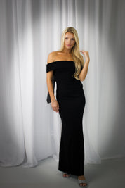 Satin Bow Soirée Maxi Dress