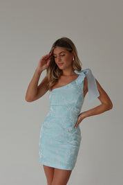Leslie Jacquard One Shoulder Mini Dress