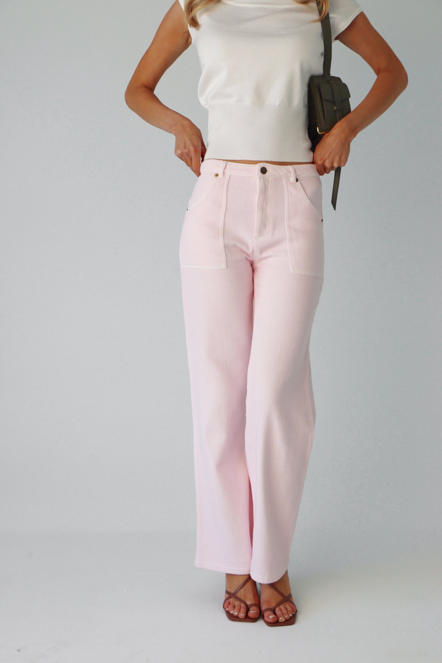 Simone Pink Textured Pants