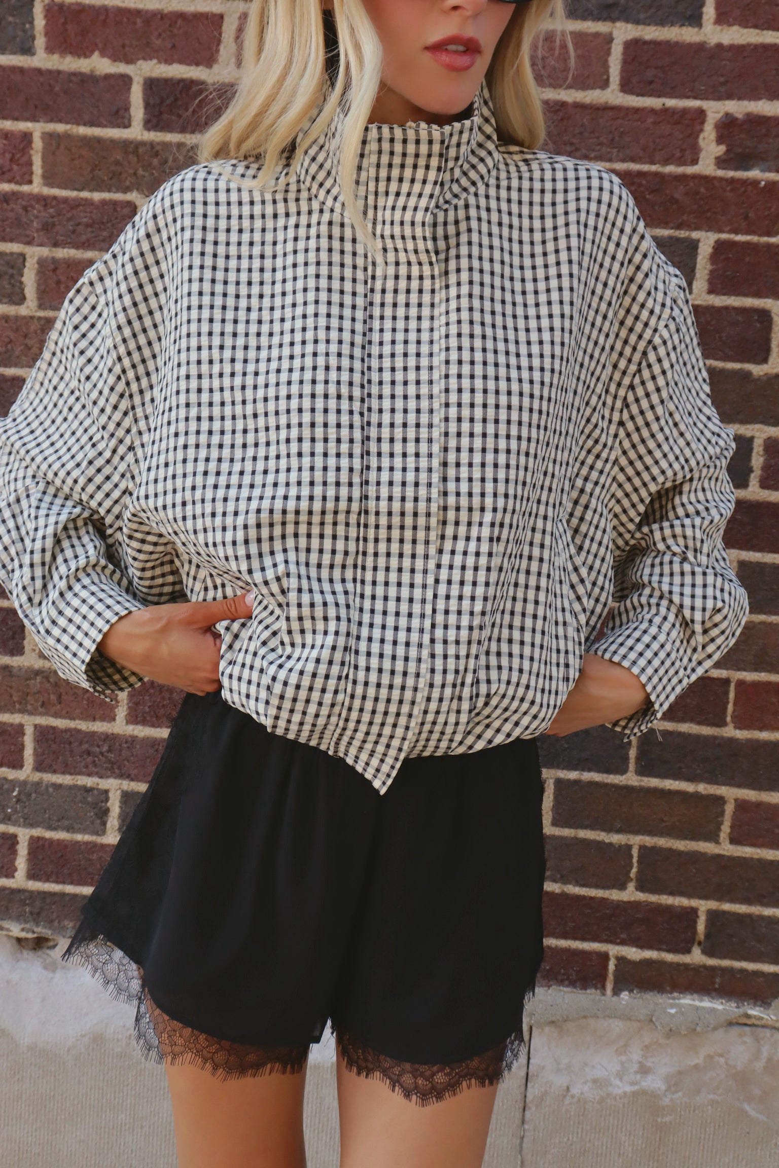 Kam Plaid Zip-Up Bomber Jacket