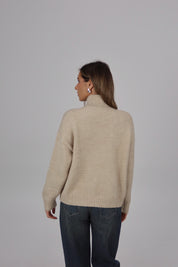 Halsey High Neck Sweater in Cream