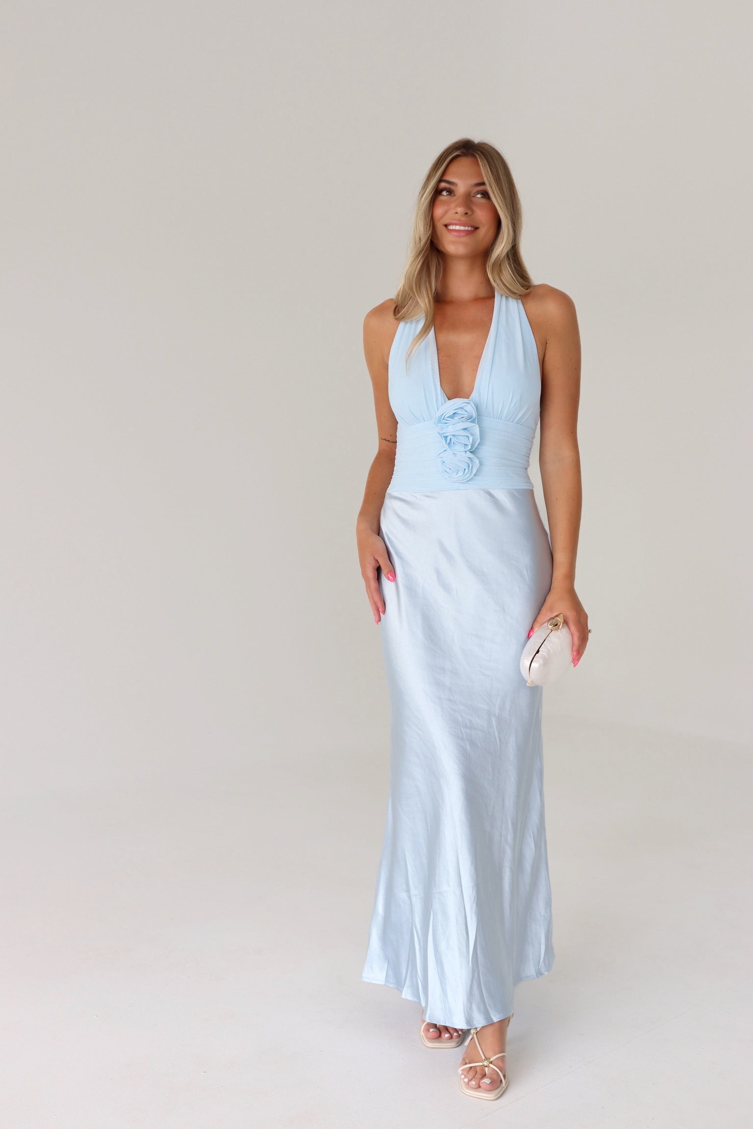 Veronika Ice Blue Maxi Dress