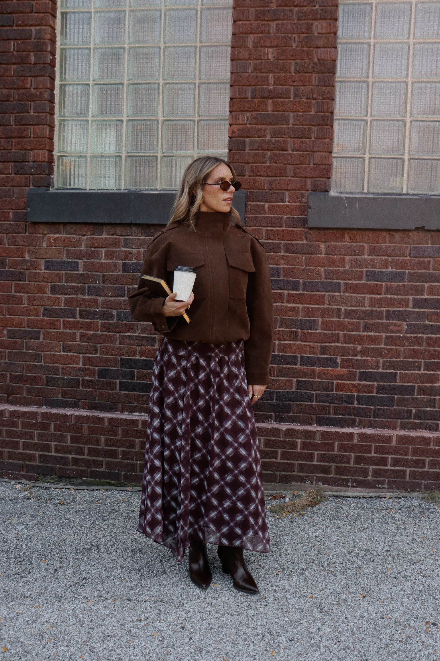 Presley Plaid Chiffon Maxi Skirt