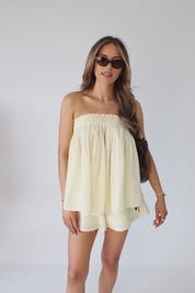 Lydia Light Yellow Short Set